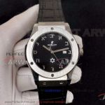 Perfect Replica Hublot Classic Fusion Stainless Steel Case Black Face 43mm Watch